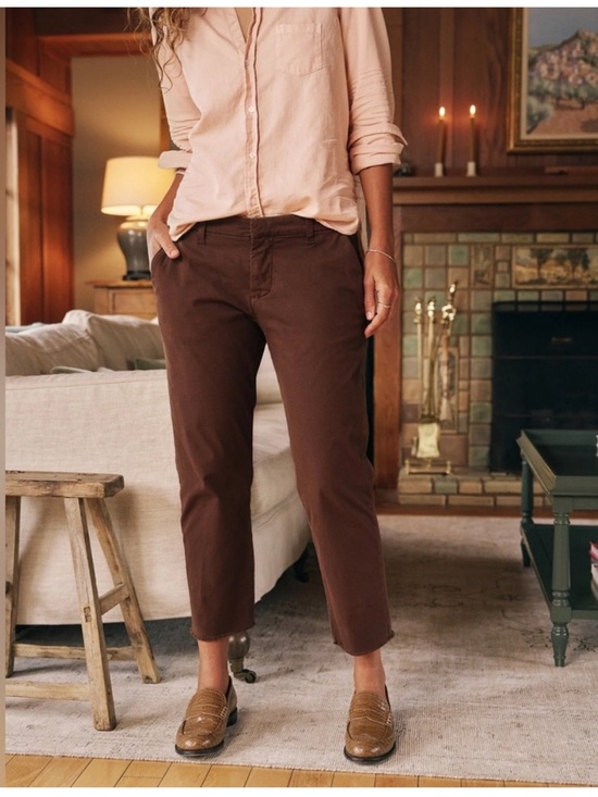 Frank & Eileen Pants - Frank & Eileen Wicklow The Italian Chino in Chocolate sz 6